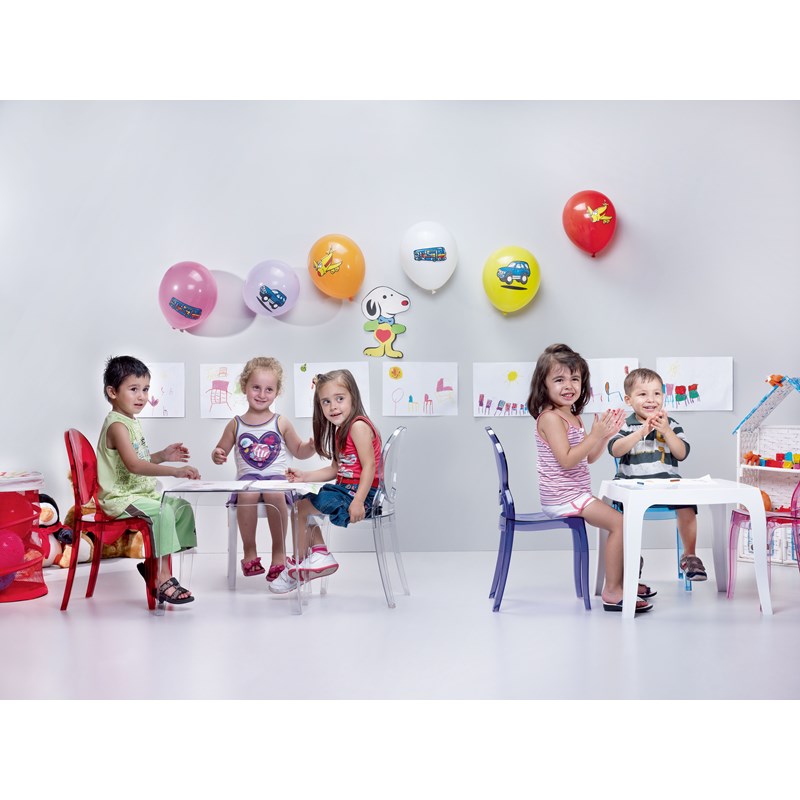 Beaumont Lane Modern Polycarbonate Stackable Baby Chair in Transparent Pink