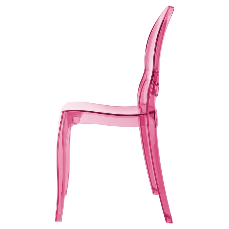 Beaumont Lane Modern Polycarbonate Stackable Baby Chair in Transparent Pink
