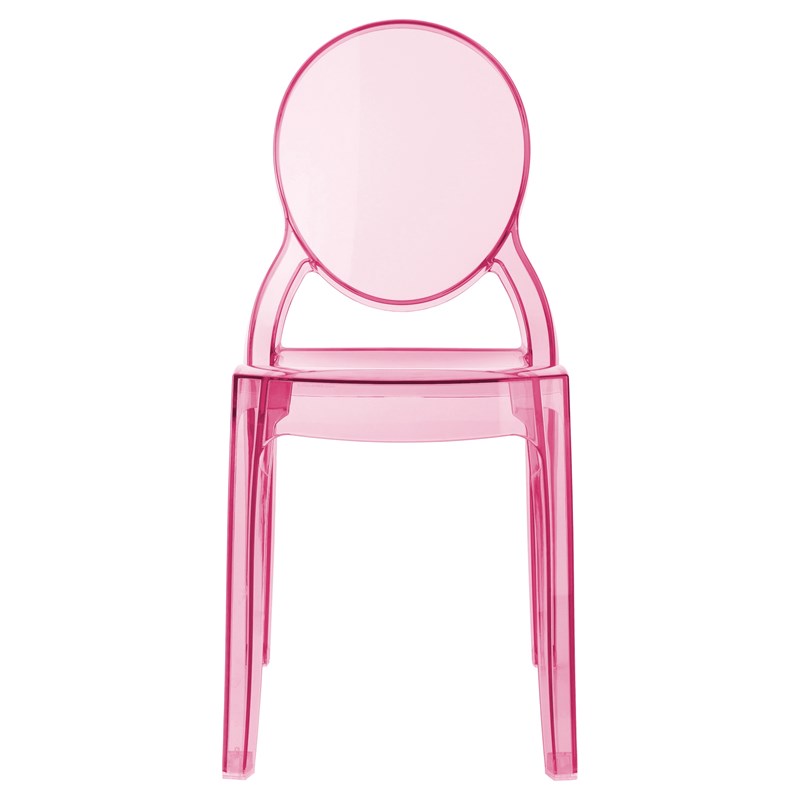 Beaumont Lane Modern Polycarbonate Stackable Baby Chair in Transparent Pink
