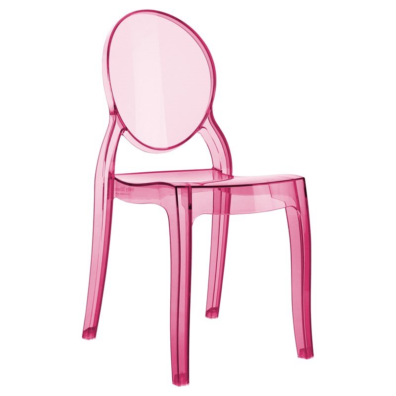 Beaumont Lane Modern Polycarbonate Stackable Baby Chair in Transparent Pink