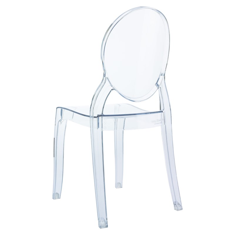 Beaumont Lane Modern Polycarbonate Stackable Baby Chair in Transparent Clear