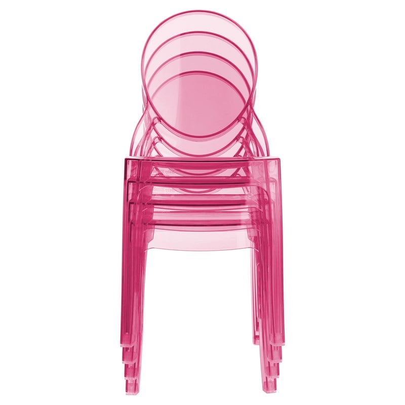 Beaumont Lane Modern Polycarbonate Stackable Baby Chair in Transparent Clear