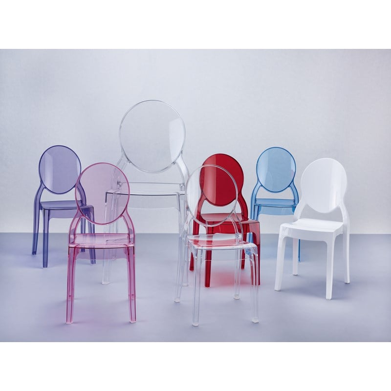 Beaumont Lane Modern Polycarbonate Stackable Baby Chair in Transparent Clear