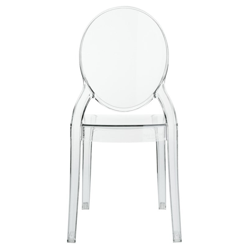Beaumont Lane Modern Polycarbonate Stackable Baby Chair in Transparent Clear