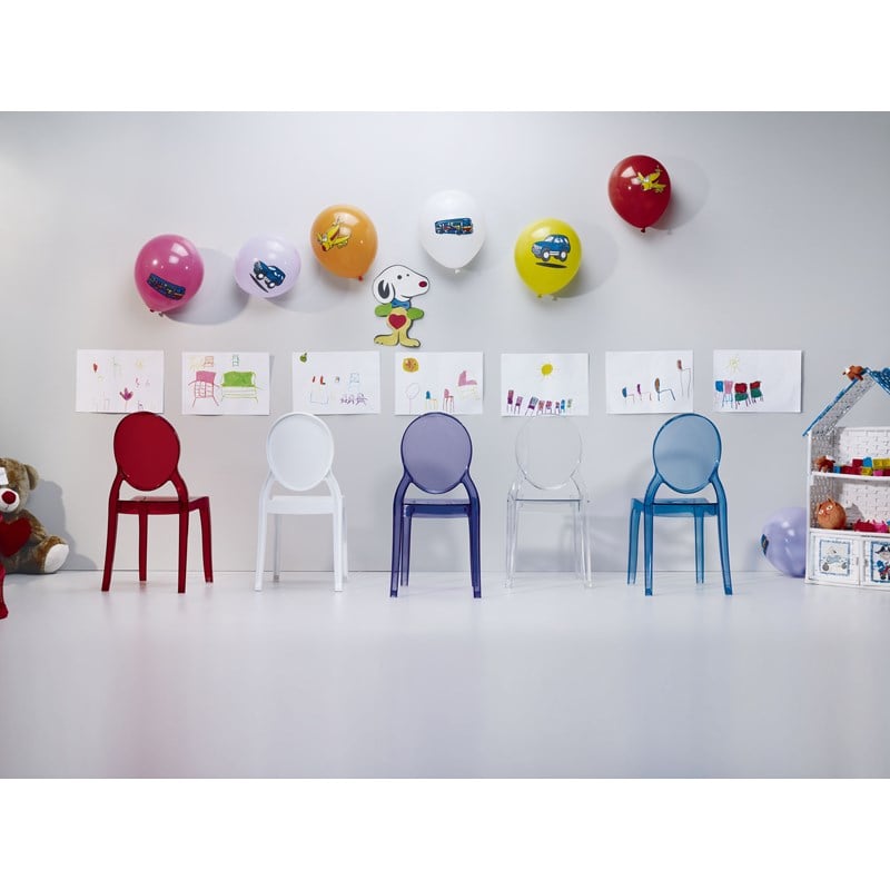 Beaumont Lane Modern Polycarbonate Stackable Baby Chair in Transparent Clear