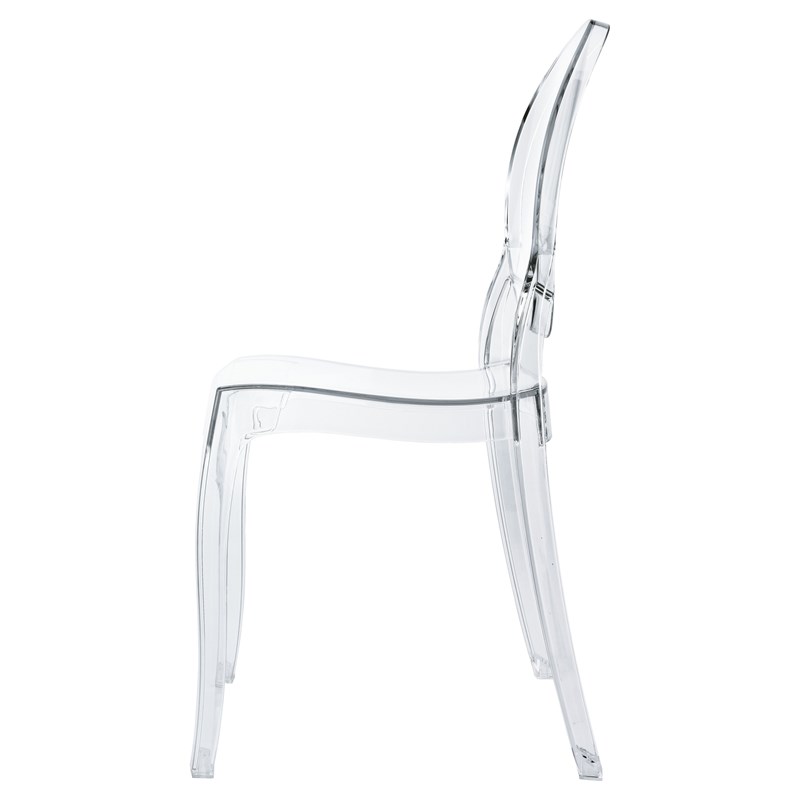 Beaumont Lane Modern Polycarbonate Stackable Baby Chair in Transparent Clear