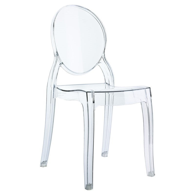Beaumont Lane Modern Polycarbonate Stackable Baby Chair in Transparent Clear