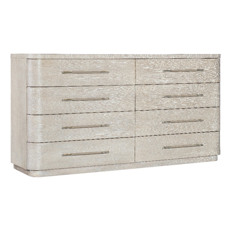 Beaumont Lane Queen Panel Bed & Wood Dresser Set in Natural Oak