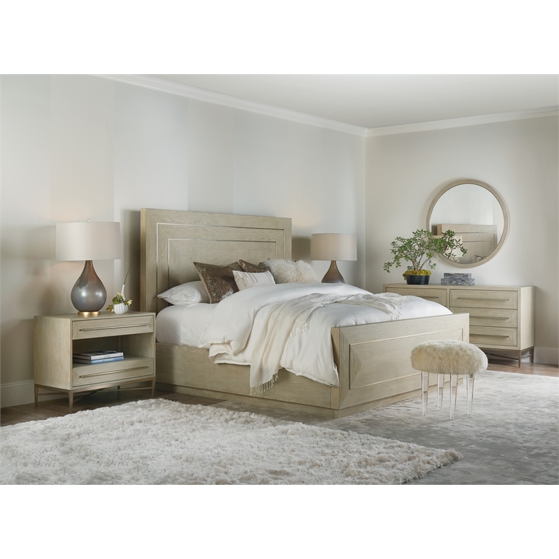 Beaumont Lane Bedroom Set of 2 Nightstands and Queen Upholstered Bed