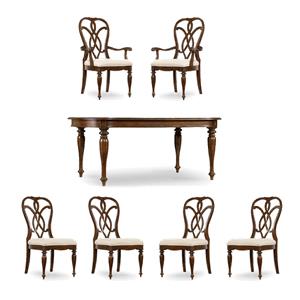 Beaumont Lane Dining Set of Extendable Table, Arm Chairs, & Side Chairs