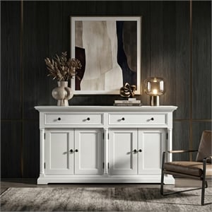 Beaumont Lane Solid Mahogany Sideboard with 2 Doors and 2 Drawers in Pure White