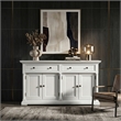 Beaumont Lane Solid Mahogany Sideboard with 2 Doors and 2 Drawers in Pure White