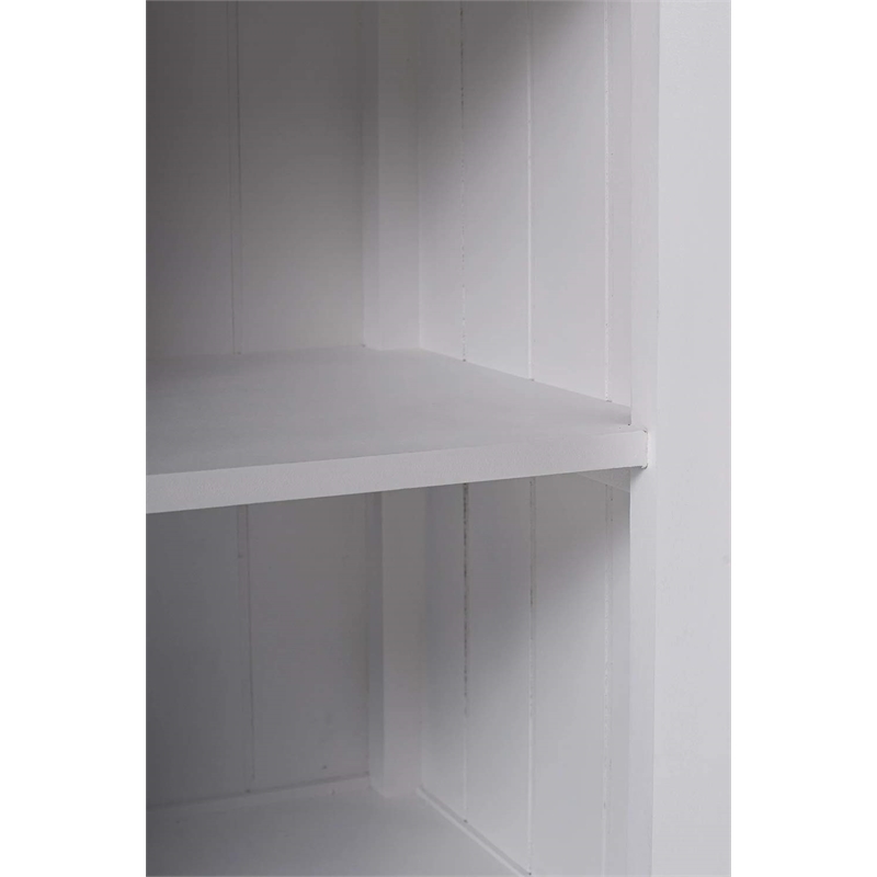 Beaumont Lane Solid Mahogany Display Buffet with 2 Glass Doors in Pure White