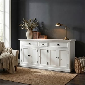 Beaumont Lane Mahogany Wood Buffet 70.87x19.69x33.46 in Classic White