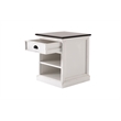 Beaumont Lane Mahogany Bedside Table with Shelves in White Distress & Deep Brown