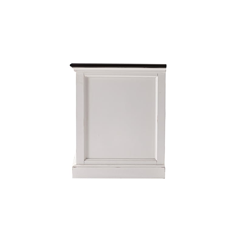 Beaumont Lane Mahogany Bedside Table with Shelves in White Distress & Deep Brown