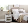 Beaumont Lane Mahogany Bedside Table with Shelves in White Distress & Deep Brown
