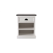 Beaumont Lane Mahogany Bedside Table with Shelves in White Distress & Deep Brown