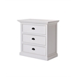 Beaumont Lane Mahogany Wood Bedside 3 Drawer Unit in Classic White
