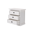 Beaumont Lane Mahogany Wood Bedside 3 Drawer Unit in Classic White