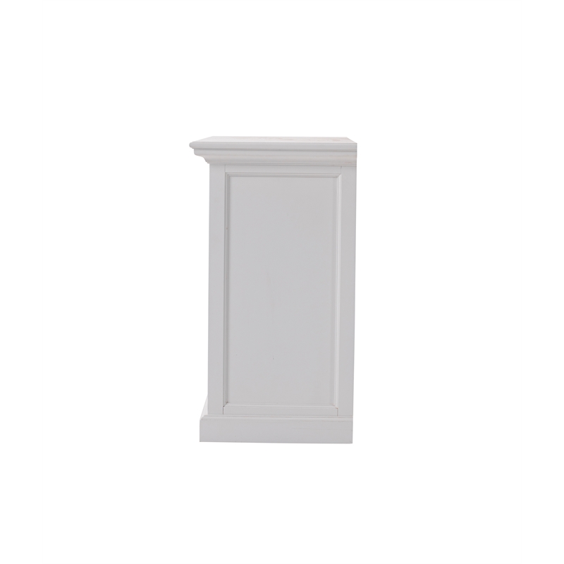 Beaumont Lane Mahogany Wood Bedside 3 Drawer Unit in Classic White