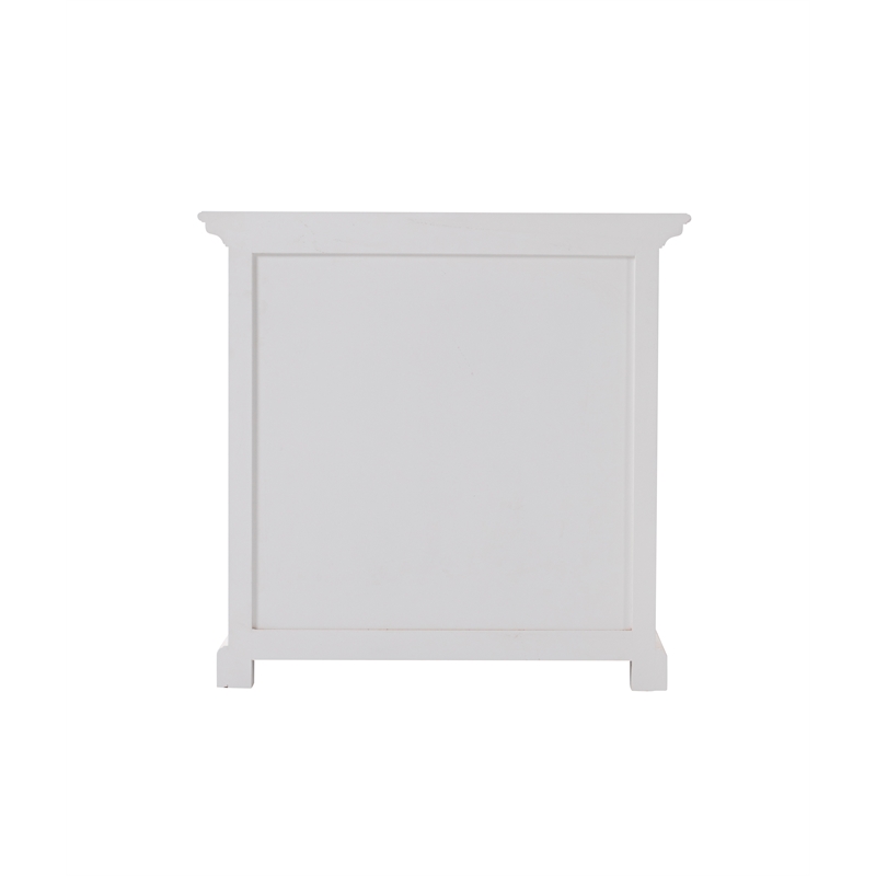 Beaumont Lane Mahogany Wood Bedside 3 Drawer Unit in Classic White