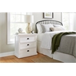 Beaumont Lane Mahogany Wood Bedside 3 Drawer Unit in Classic White