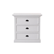 Beaumont Lane Mahogany Wood Bedside 3 Drawer Unit in Classic White