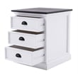 Beaumont Lane Mahogany Wood Bedside 3 Drawer Unit in White Distress & Deep Brown