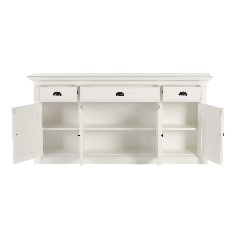 Beaumont Lane Mahogany Wood Buffet Console Table with 3 Drawers in White