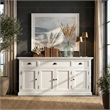 Beaumont Lane Mahogany Wood Buffet Console Table with 3 Drawers in White
