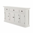 Beaumont Lane Mahogany Wood Buffet Console Table with 3 Drawers in White