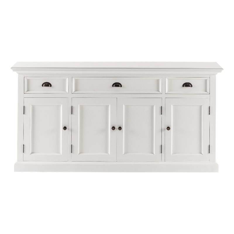 Beaumont Lane Mahogany Wood Buffet Console Table with 3 Drawers in White