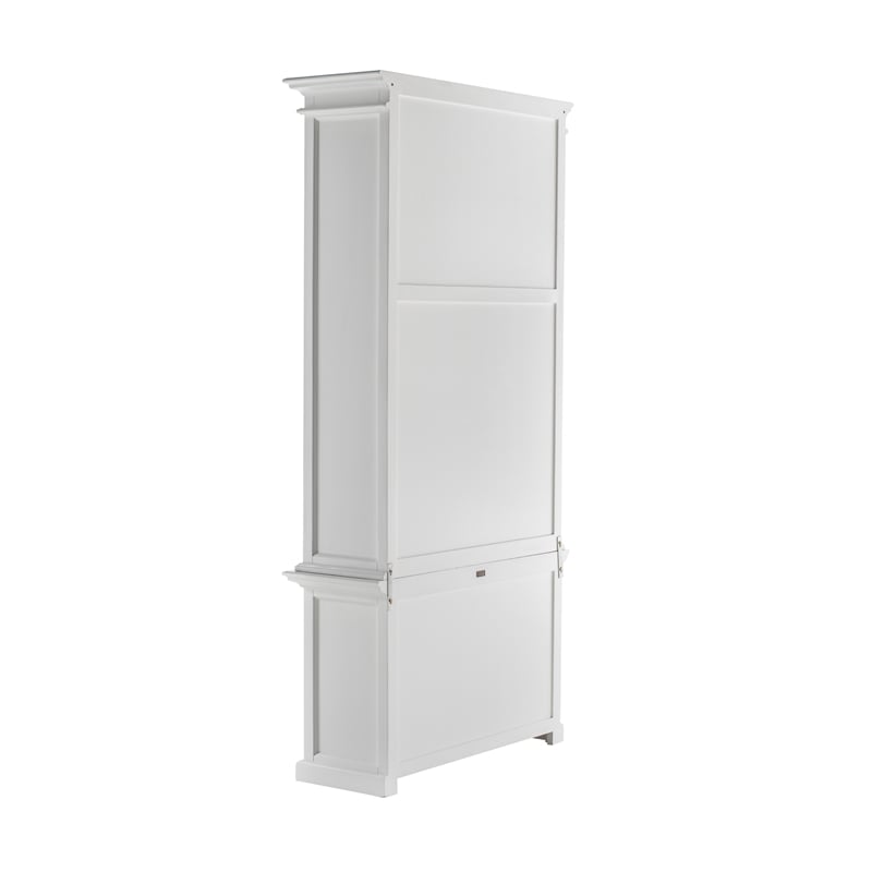 Beaumont Lane Mahogany Wood Single-Bay Hutch with 5 Shelves in White