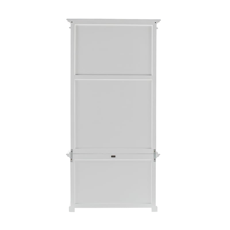 Beaumont Lane Mahogany Wood Single-Bay Hutch with 5 Shelves in White