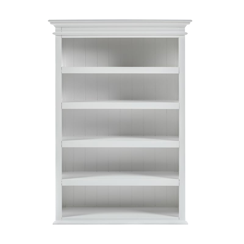 Beaumont Lane Mahogany Wood Single-Bay Hutch with 5 Shelves in White