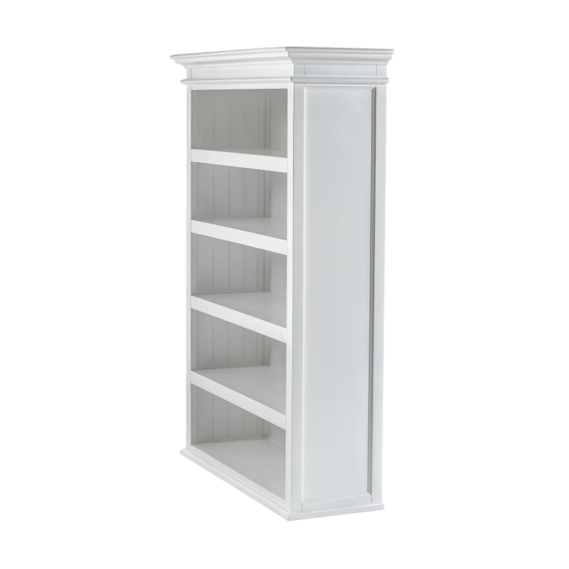 Beaumont Lane Mahogany Wood Single-Bay Hutch with 5 Shelves in White