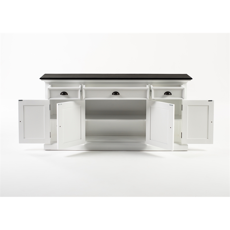 Beaumont Lane Buffet Console Table with 3 Drawers in White and Black