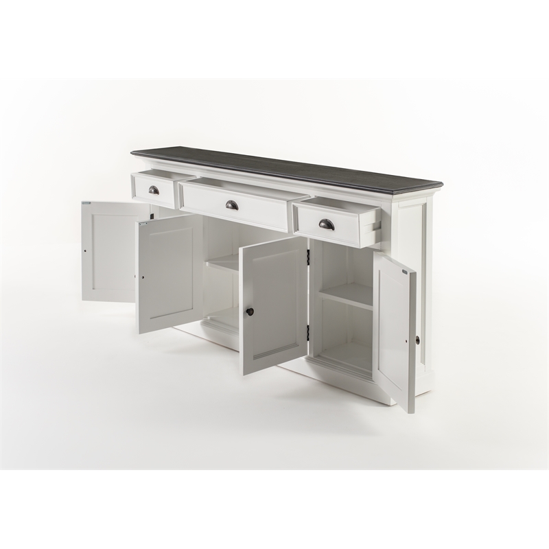 Beaumont Lane Buffet Console Table with 3 Drawers in White and Black