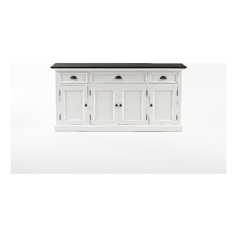 Beaumont Lane Buffet Console Table with 3 Drawers in White and Black