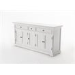 Beaumont Lane Solid Wood Buffet with 5 Doors 3 Drawers in White