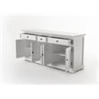 Beaumont Lane Solid Wood Buffet with 5 Doors 3 Drawers in White