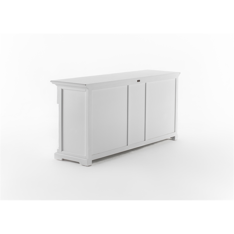 Beaumont Lane Solid Wood Buffet with 5 Doors 3 Drawers in White
