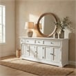 Beaumont Lane Solid Wood Buffet with 5 Doors 3 Drawers in White