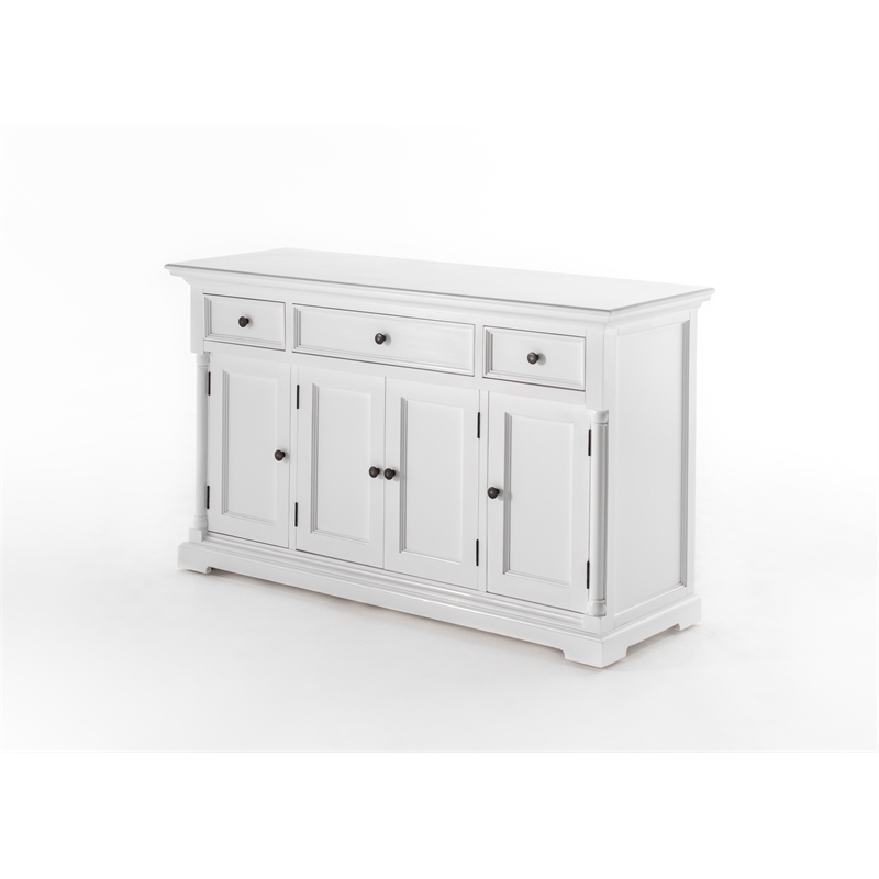 Beaumont Lane Solid Wood Buffet with 4 Doors 3 Drawers in White