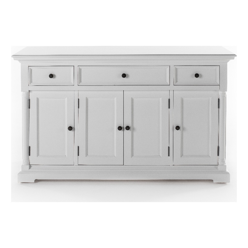 Beaumont Lane Solid Wood Buffet with 4 Doors 3 Drawers in White