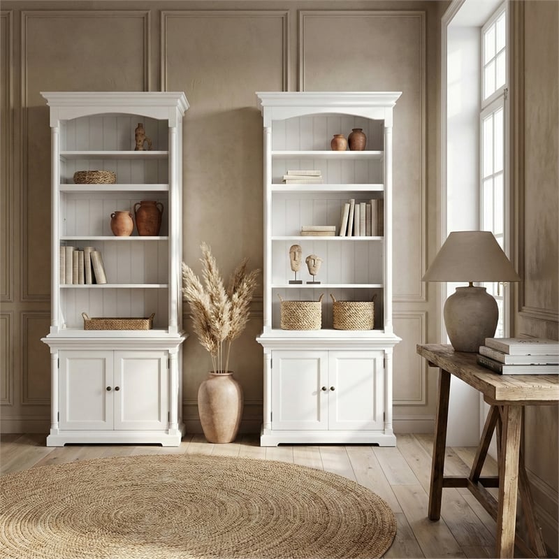 Beaumont Lane Single-Bay Hutch Unit with Adjustable Shelving in White