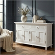 Beaumont Lane Plantation Mahogany Buffet with 4 Doors in White