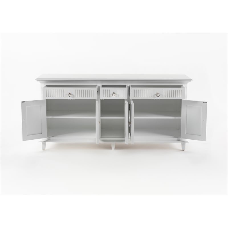 Beaumont Lane Solid Wood Buffet with 5 Doors and 3 Drawers in White