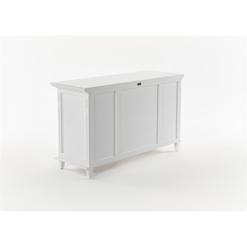 Beaumont Lane Solid Wood Buffet with 4 Doors 3 Drawers in White